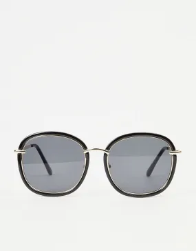 Route One Rimmed Sunglasses - Black/Gold (Black Lens)