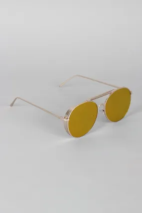 Straight Aviator Side Shield Sunglasses