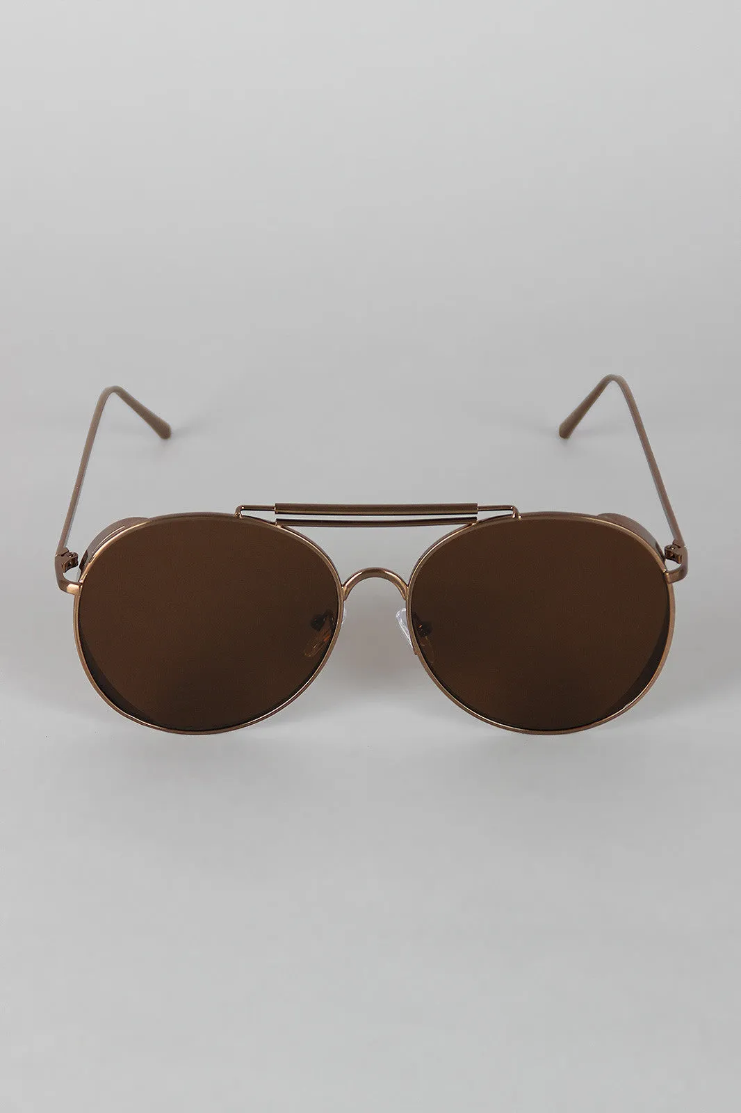 Straight Aviator Side Shield Sunglasses