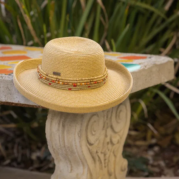 Sun 'N' Sand - Poly Up-brim Sun Hat with Beaded Band