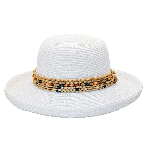 Sun 'N' Sand - Poly Up-brim Sun Hat with Beaded Band