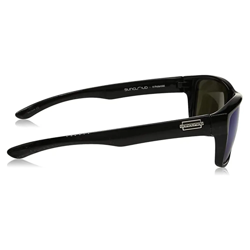 Suncloud Unisex Black Frame Blue Mirror Lens Polarized Mayor Sunglasses - S-MAPPUMBK