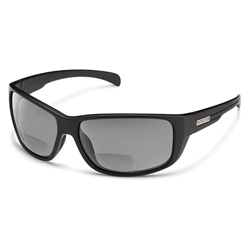 Suncloud Unisex Black Frame Grey Polycarbonate Lens Milestone Polarized Reader Sunglasses - S-MIPPGYMB150