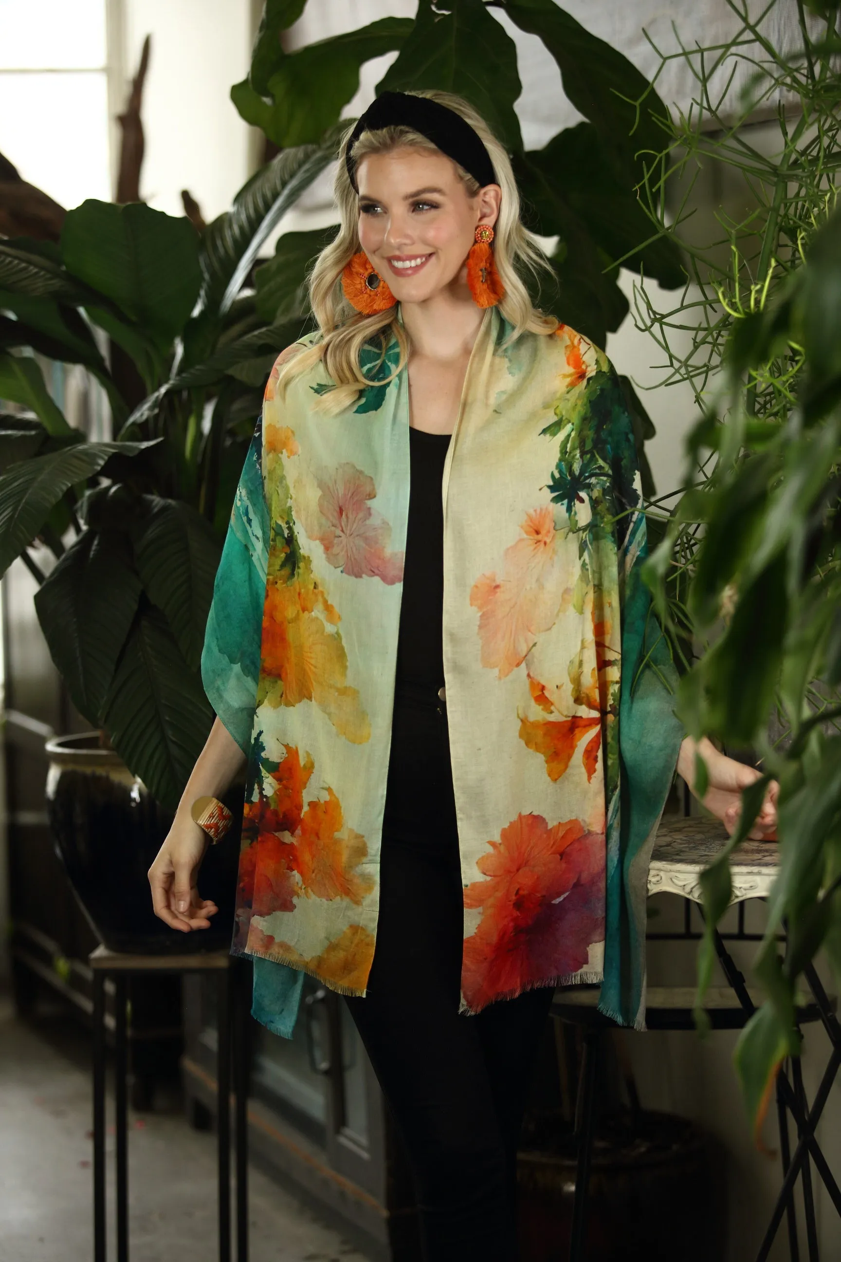 Sunset Palms Cotton Modal Scarf