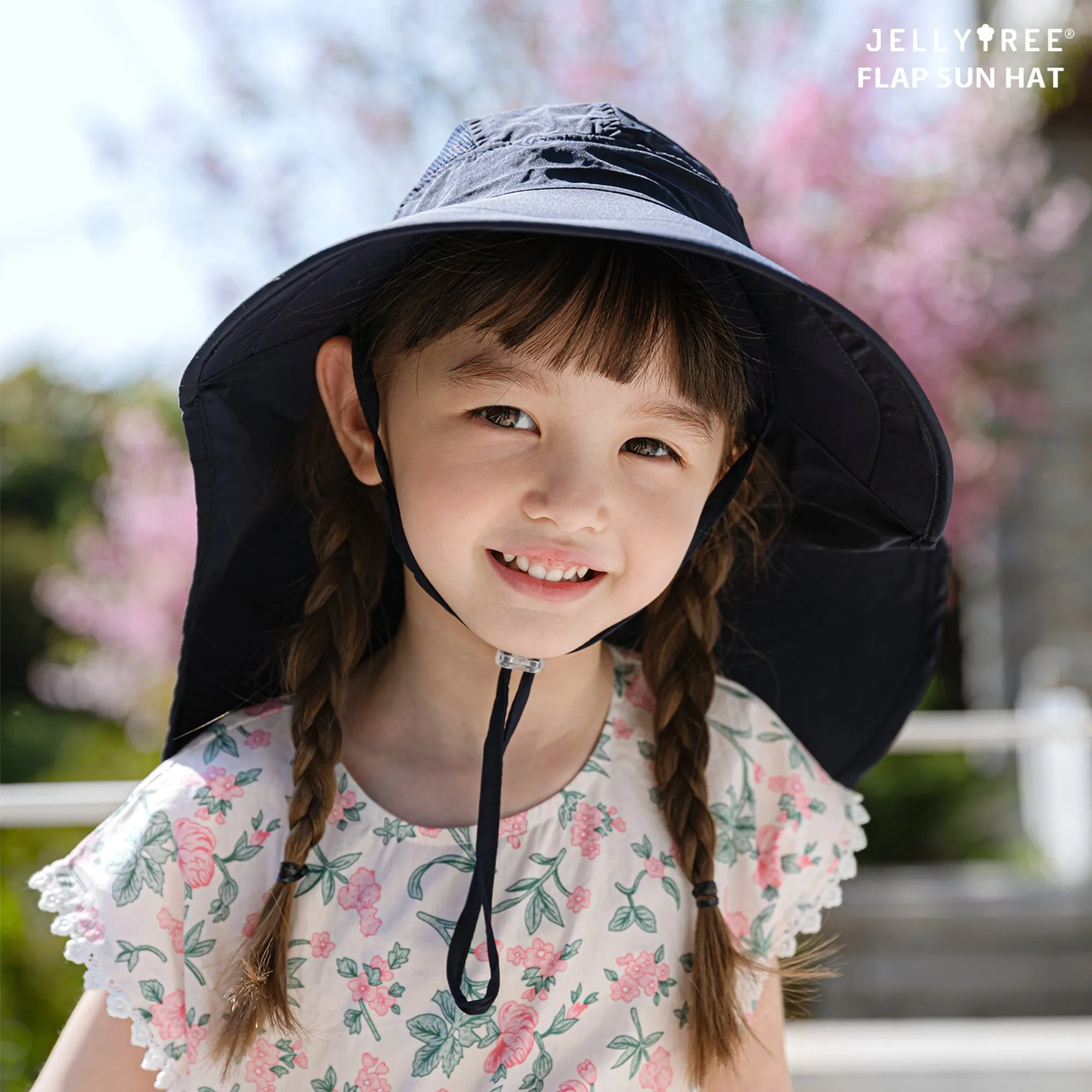 Toddler Sun Hat UPF 50  Wide Brim Kids Baby Beach Gardening Cap | Navy