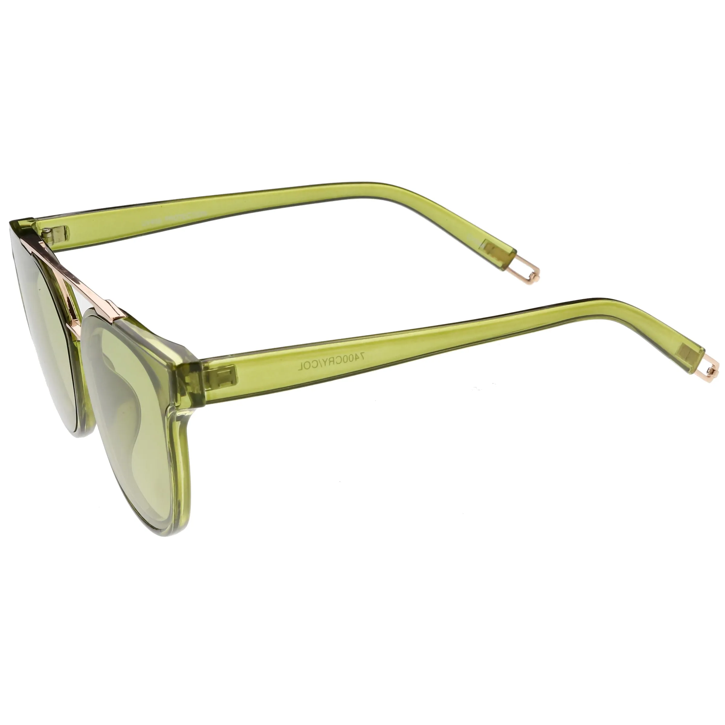 Translucent Metal Crossbar Color Tinted Square Lens C636