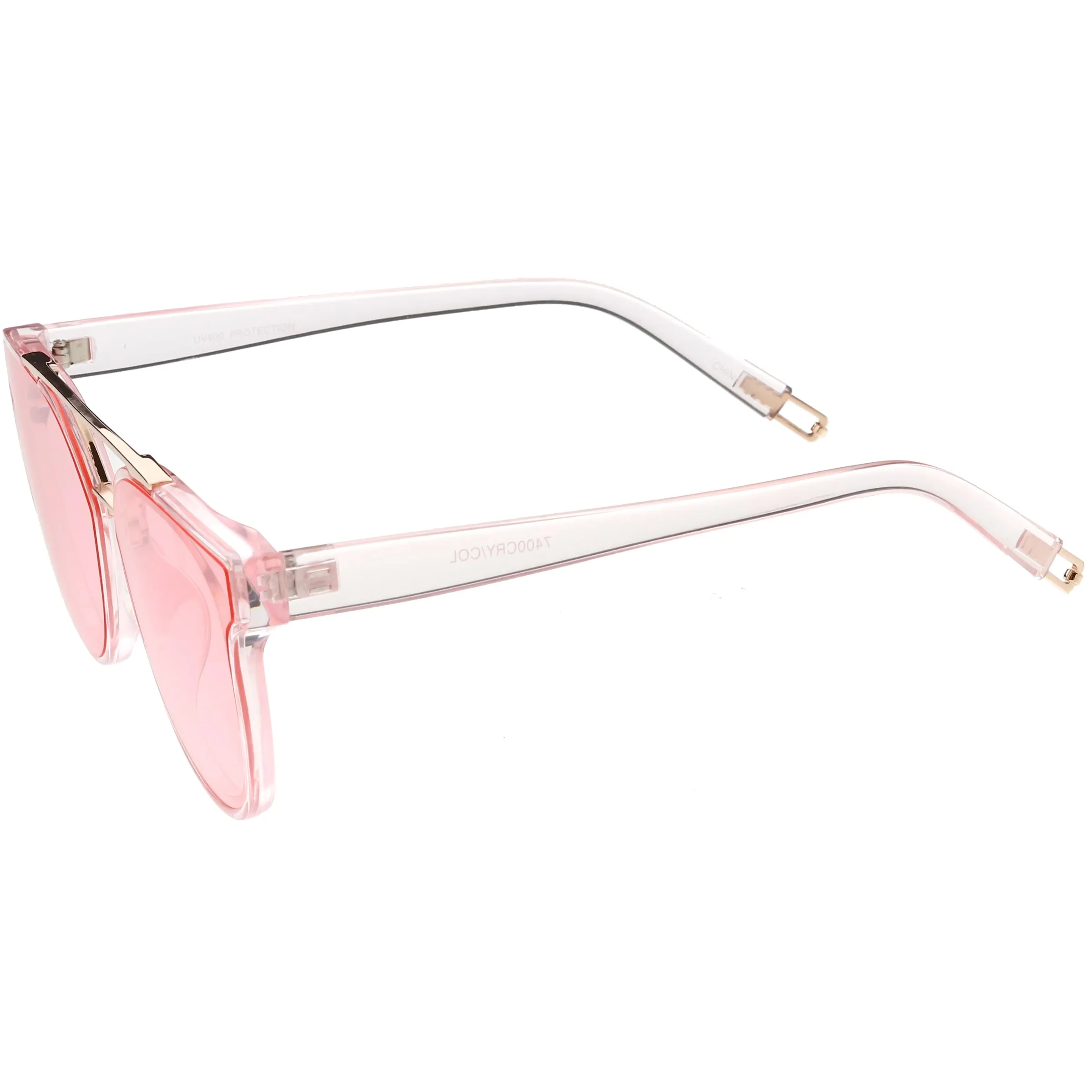 Translucent Metal Crossbar Color Tinted Square Lens C636