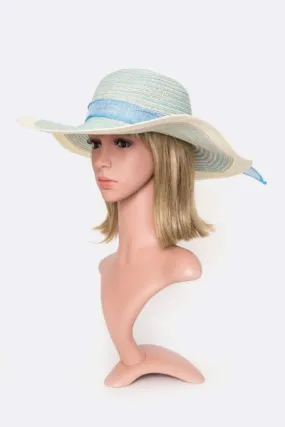 Two Tone Straw Floppy Hat