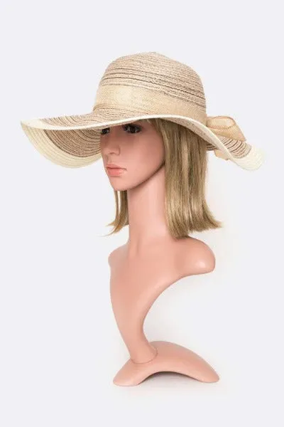 Two Tone Straw Floppy Hat