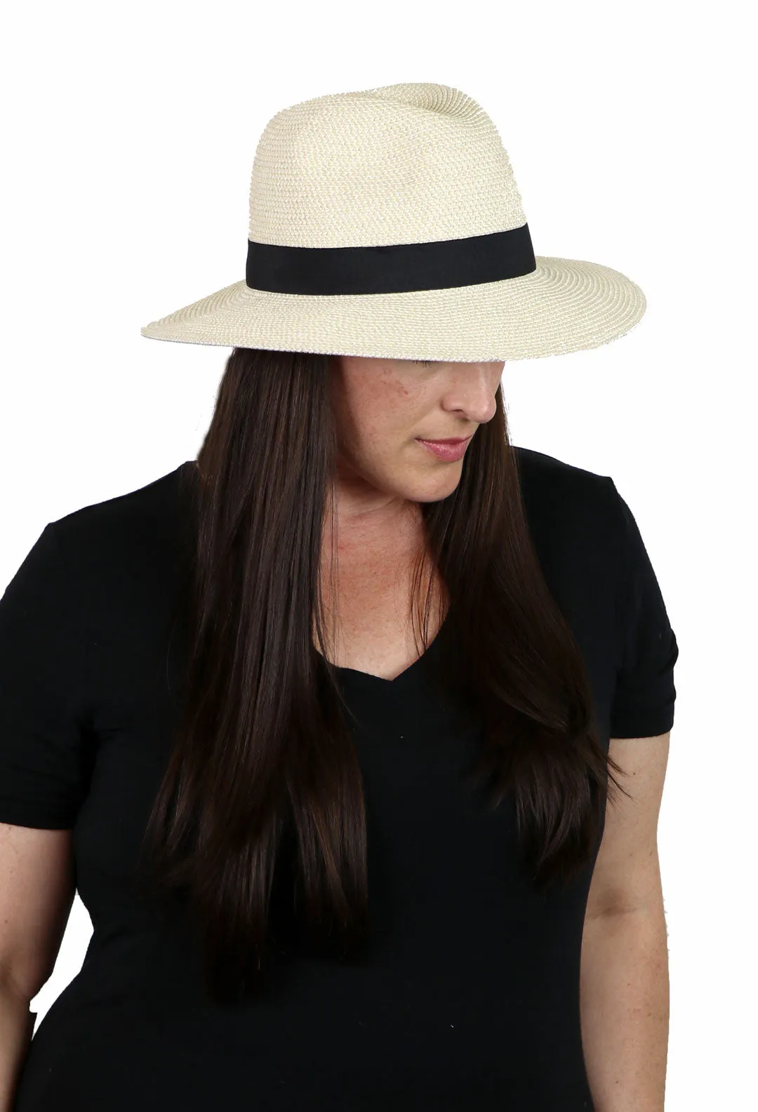 Wide Brim Fedora Sun Hat for Women 50  UPF Sun Protection