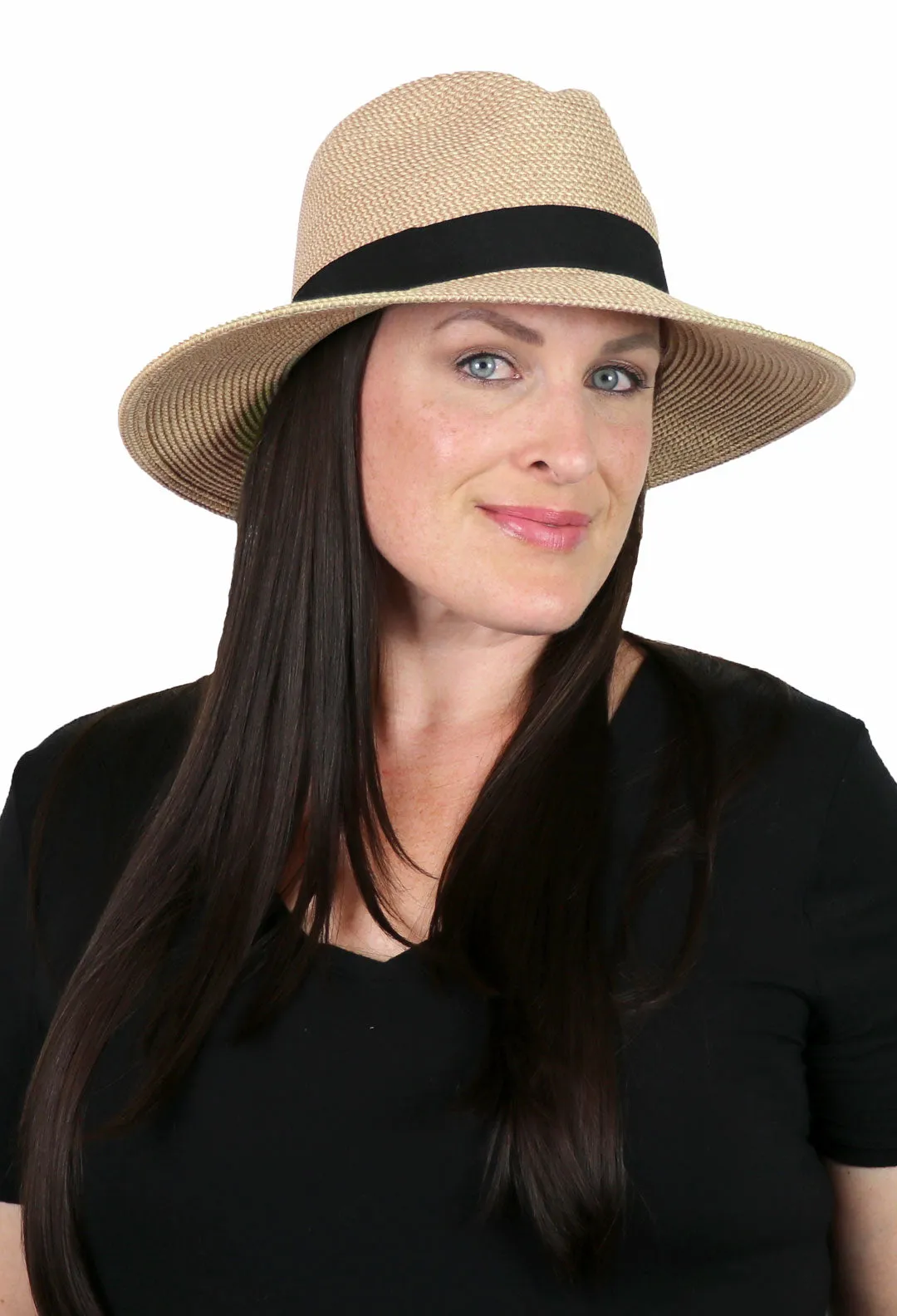 Wide Brim Fedora Sun Hat for Women 50  UPF Sun Protection