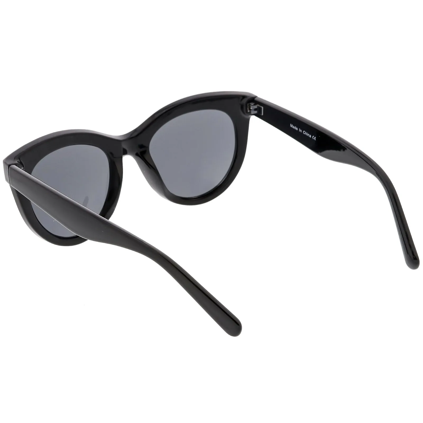 Women's Oversize Horned Rim Cat Eye Color Tone Sunglasses C837