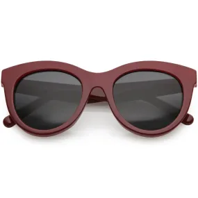 Women's Oversize Horned Rim Cat Eye Color Tone Sunglasses C837